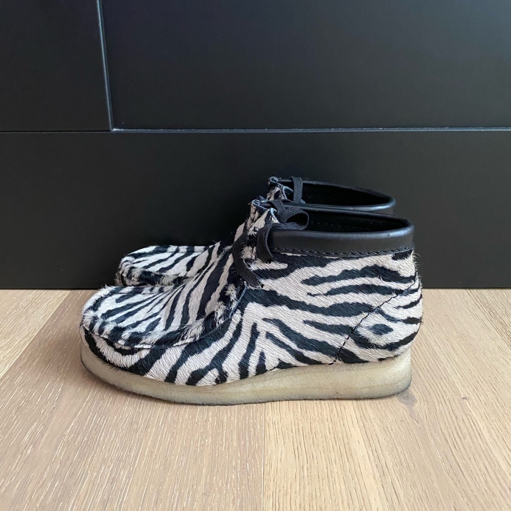 Clarks Wallabees Ponyhair Zebra Print